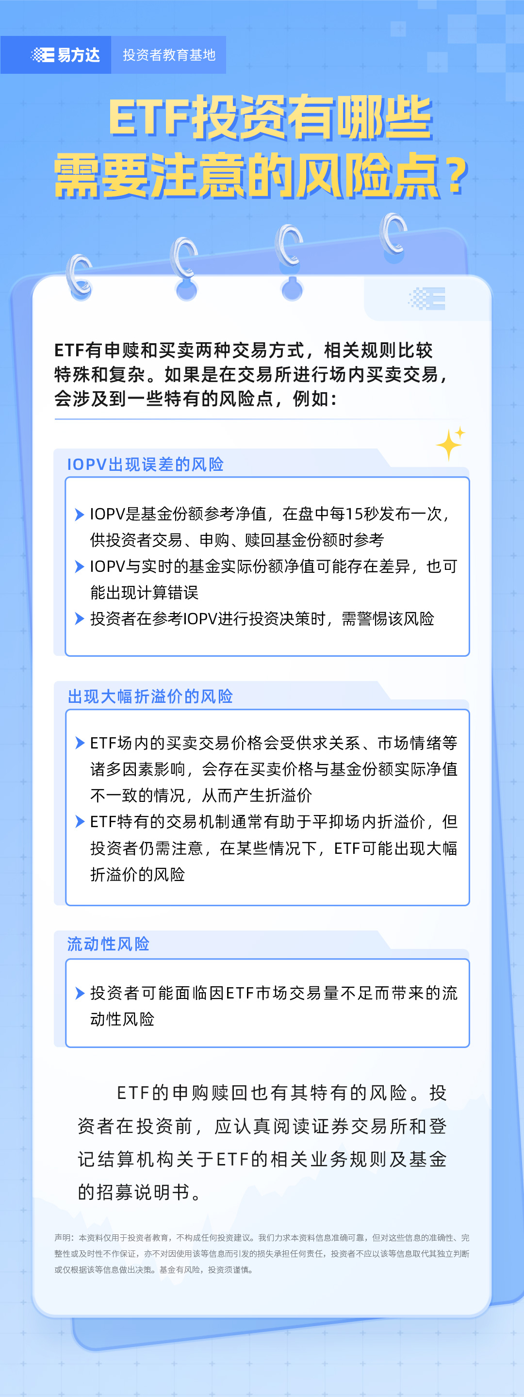 24.ETF投资有哪些需要注意的风险点？