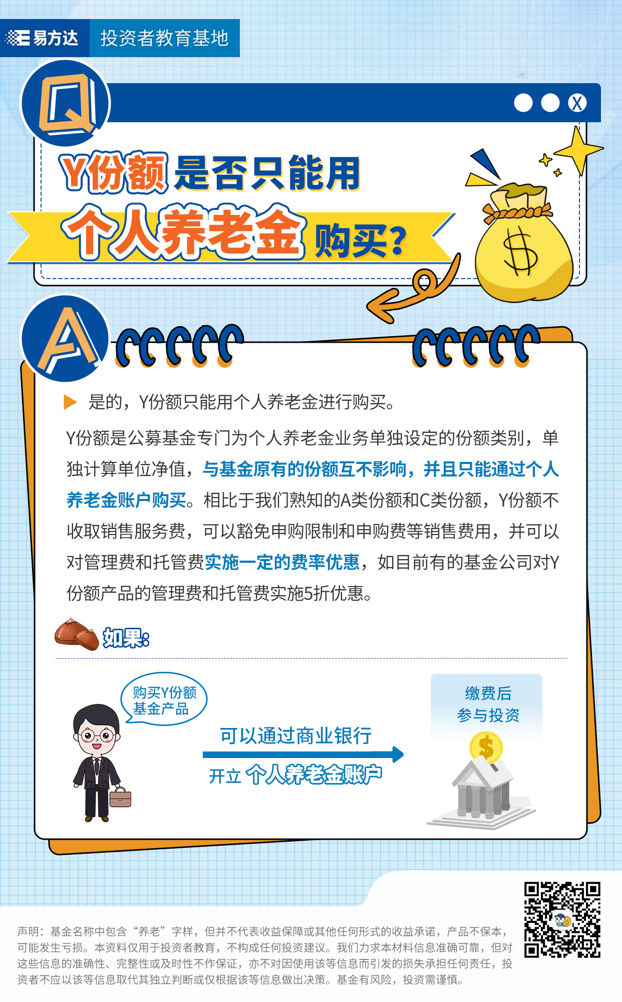 Y份额是否只能用个人养老金购买？