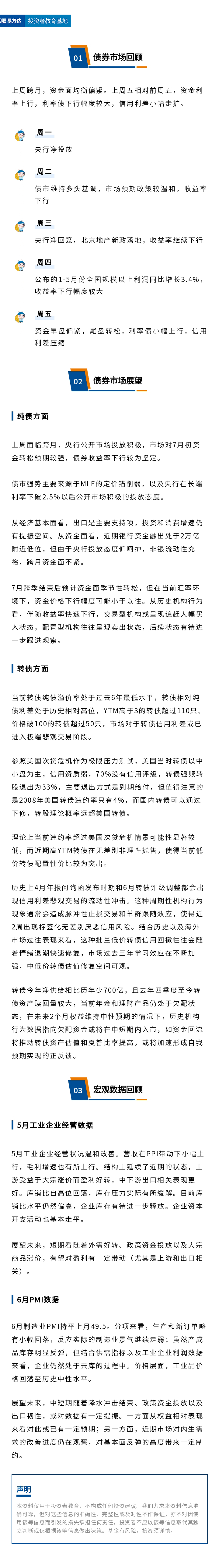 工业企业经营数据及PMI数据出炉，债券表现强势收益率下行幅度较大（24年7月第1期）