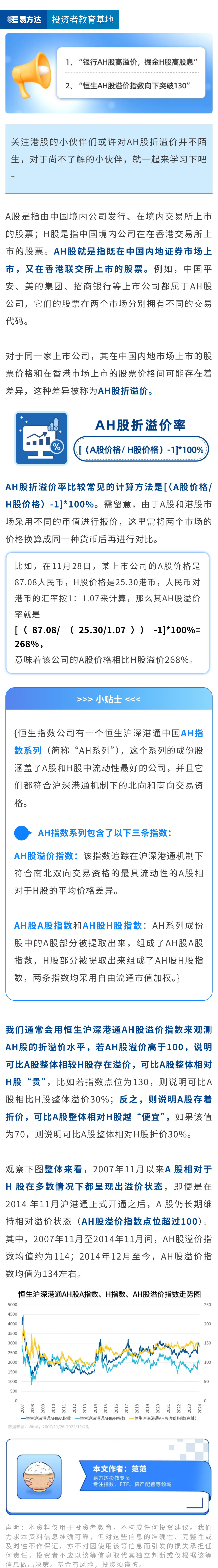 “AH股折溢价”是什么？