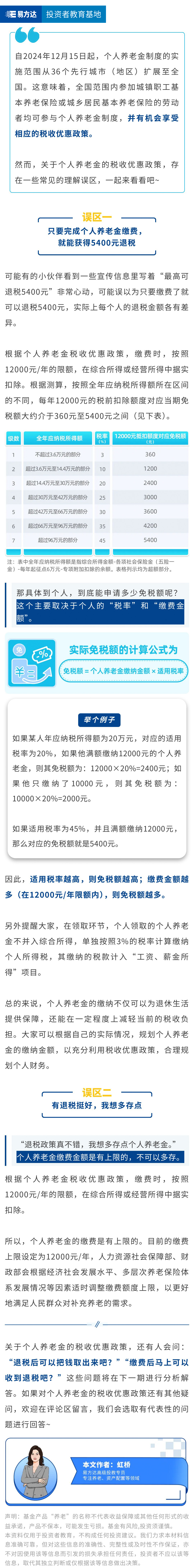 个人养老金税收优惠：常见误区与正确理解（上）